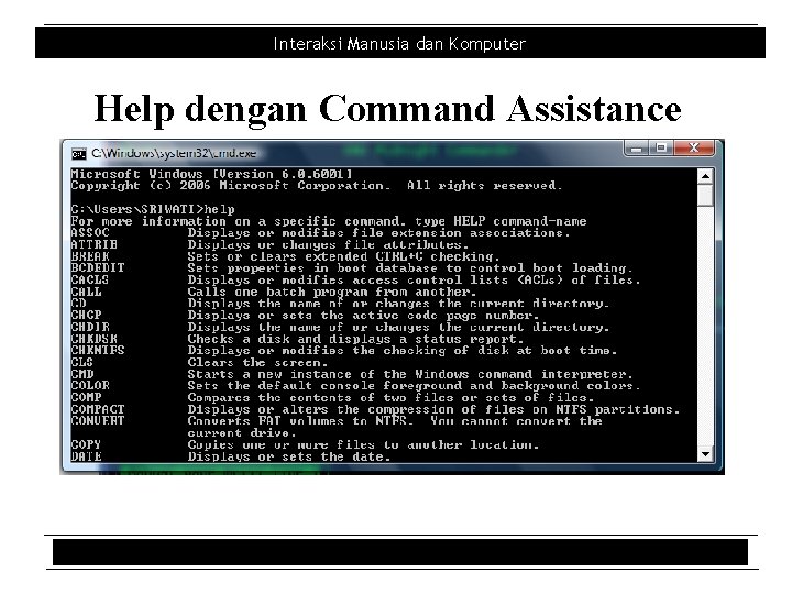 Interaksi Manusia dan Komputer Help dengan Command Assistance 