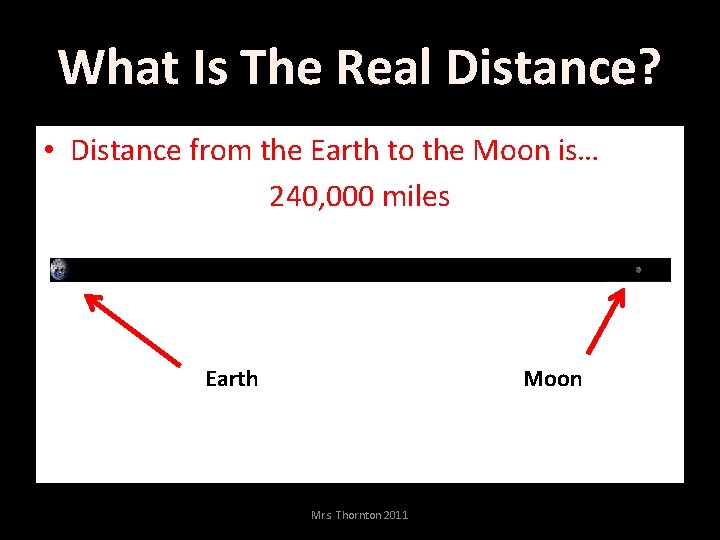 What Is The Real Distance? • Distance from the Earth to the Moon is…