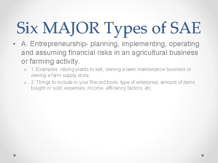 Supervised Agricultural Experience Objective 2 02 Understanding the