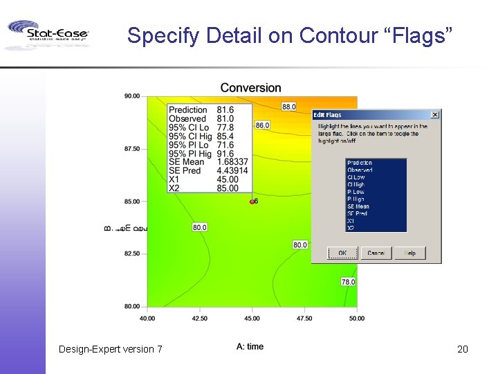 Specify Detail on Contour “Flags” Design-Expert version 7 20 