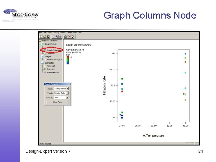 Graph Columns Node Design-Expert version 7 24 
