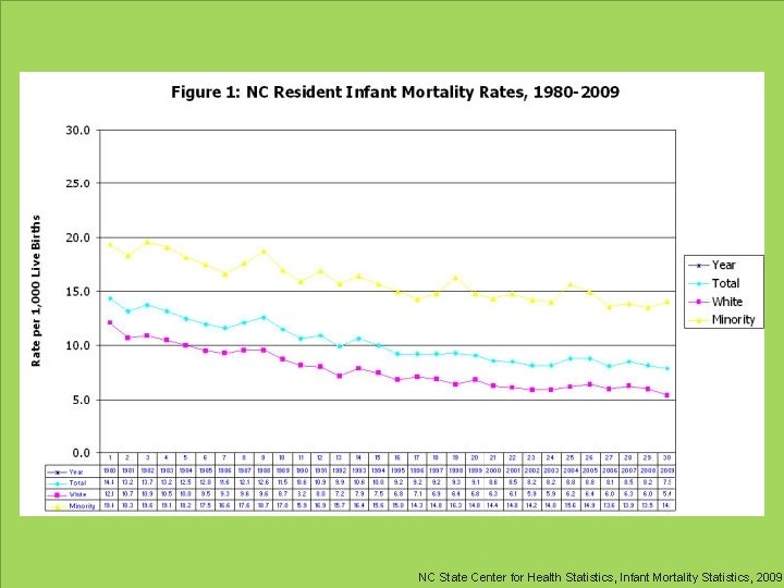 NC State Center for Health Statistics, Infant Mortality Statistics, 2009 