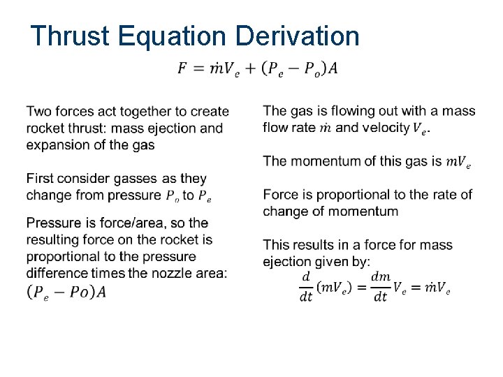 Thrust Equation Derivation 