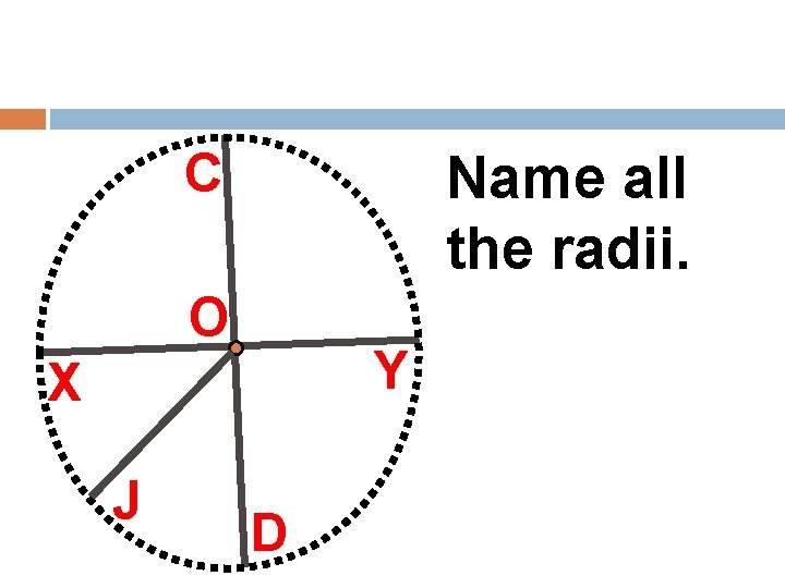 C Name all the radii. O Y X J D 