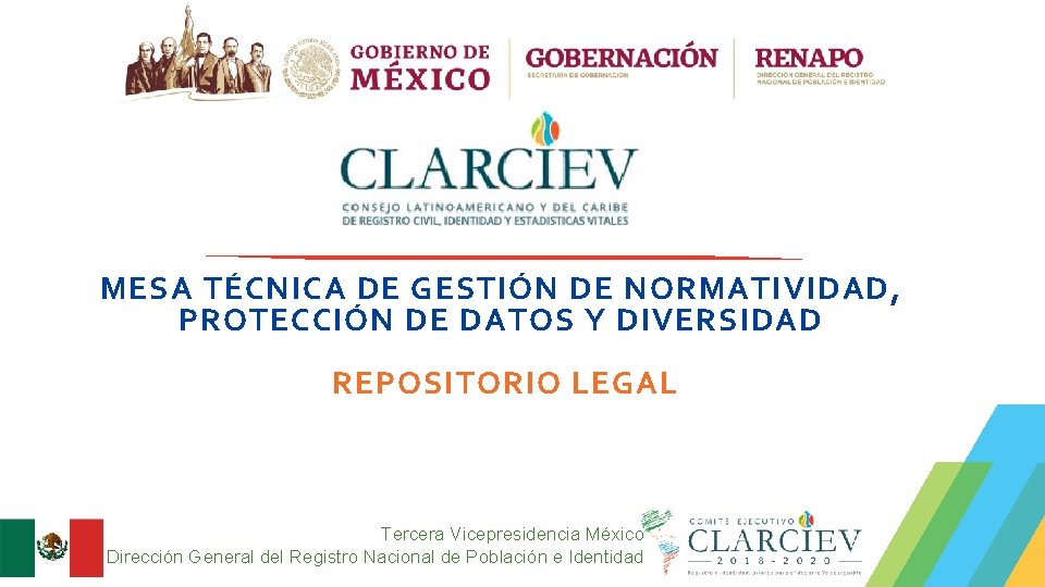 MESA TÉCNICA DE GESTIÓN DE NORMATIVIDAD, PROTECCIÓN DE DATOS Y DIVERSIDAD REPOSITORIO LEGAL Tercera