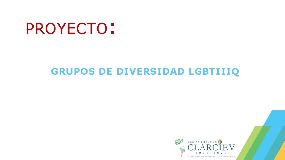PROYECTO: GRUPOS DE DIVERSIDAD LGBTIIIQ 