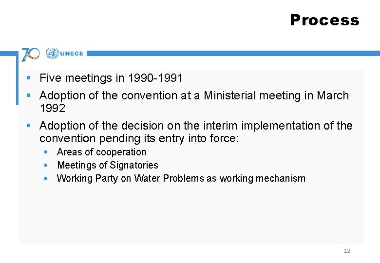 Process § Five meetings in 1990 -1991 § Adoption of the convention at a