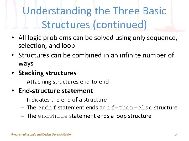 Understanding the Three Basic Structures (continued) • All logic problems can be solved using