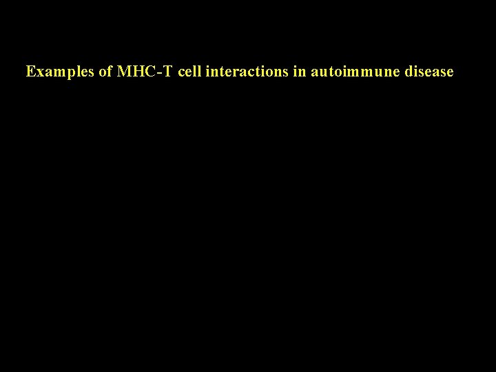 Examples of MHC-T cell interactions in autoimmune disease 