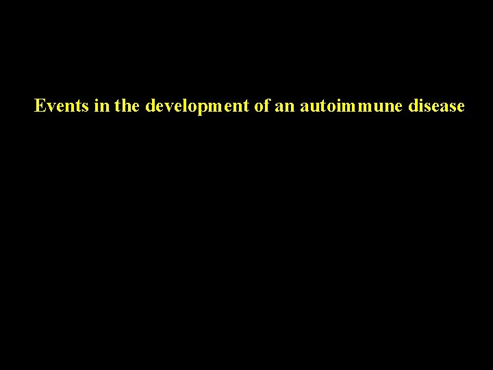 Events in the development of an autoimmune disease 