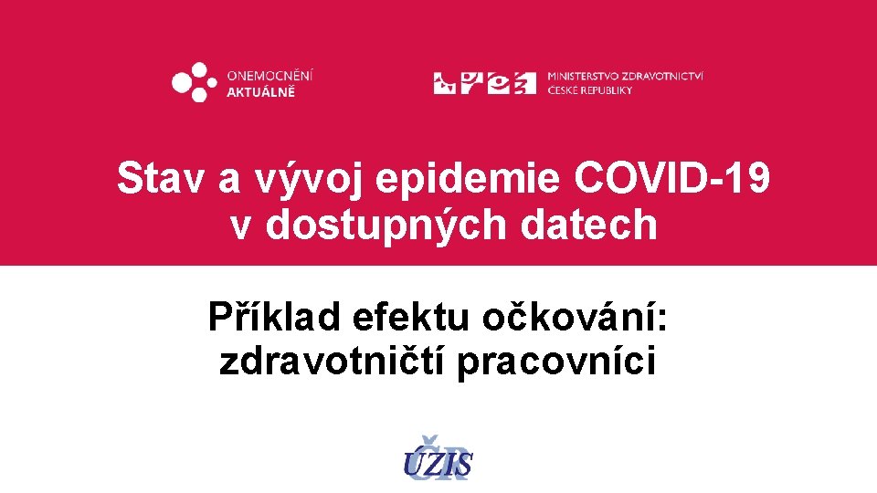 Stav a vývoj epidemie COVID-19 v dostupných datech Příklad efektu očkování: zdravotničtí pracovníci 