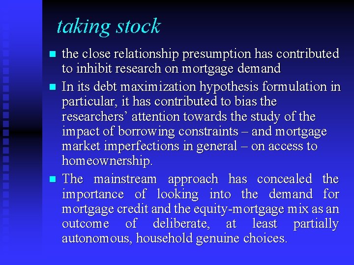 taking stock n n n the close relationship presumption has contributed to inhibit research