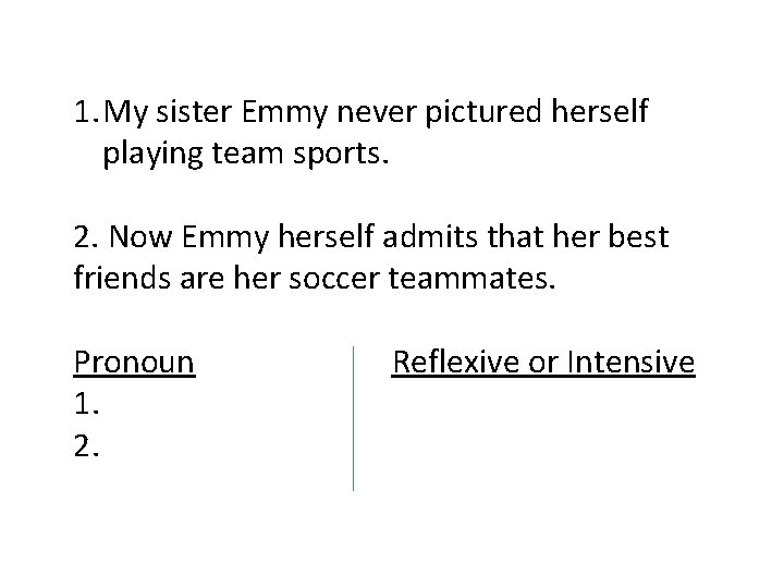 1. My sister Emmy never pictured herself playing team sports. 2. Now Emmy herself