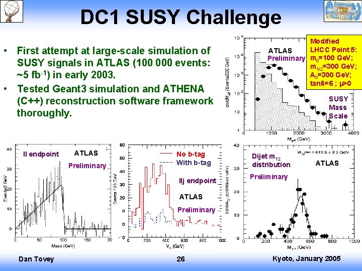 DC 1 SUSY Challenge • First attempt at large-scale simulation of SUSY signals in