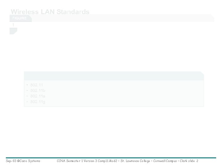 Sep-03 ©Cisco Systems CCNA Semester 1 Version 3 Comp 11 Mod 2 – St.