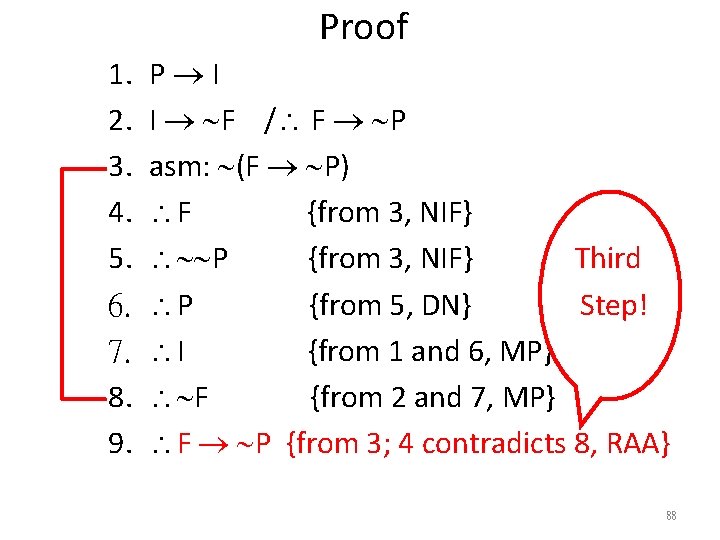 Proof 1. 2. 3. 4. 5. 6. 7. 8. 9. P I I F