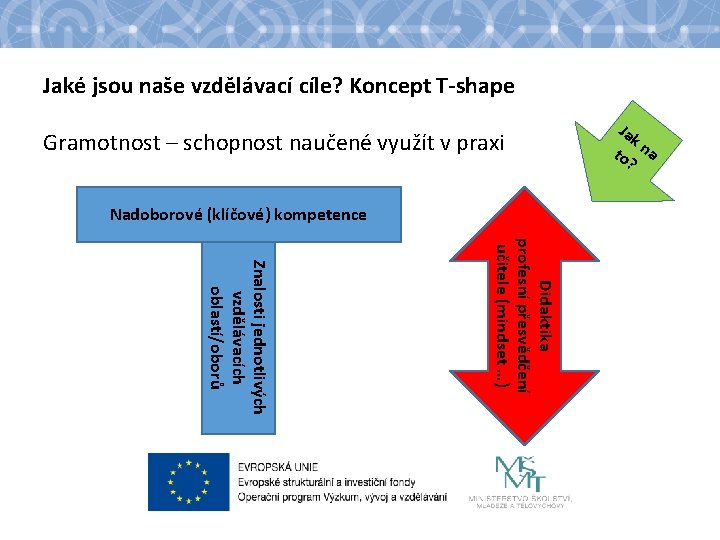 Jaké jsou naše vzdělávací cíle? Koncept T-shape Gramotnost – schopnost naučené využít v praxi