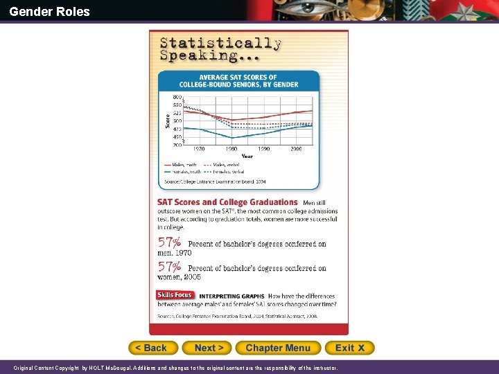 Gender Roles Original Content Copyright by HOLT Mc. Dougal. Additions and changes to the