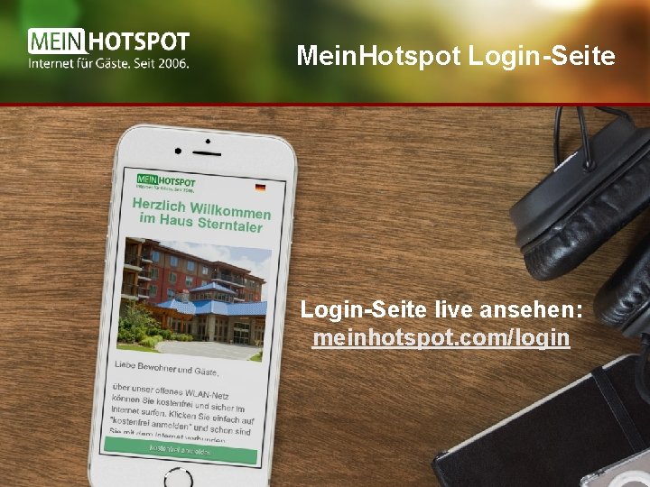 Mein. Hotspot Login-Seite live ansehen: meinhotspot. com/login 