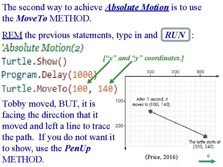 The second way to achieve Absolute Motion is to use the Move. To METHOD.