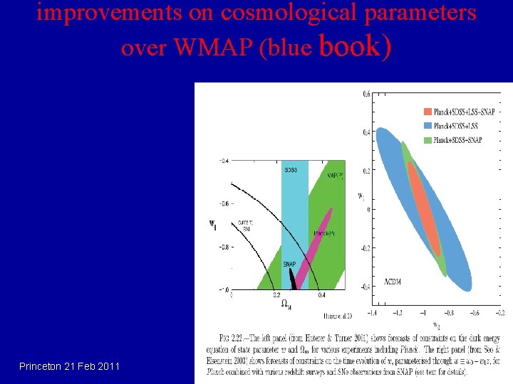 improvements on cosmological parameters over WMAP (blue book) Princeton 21 Feb 2011 J. L.