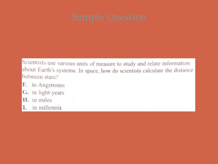 Sample Question Sample Question