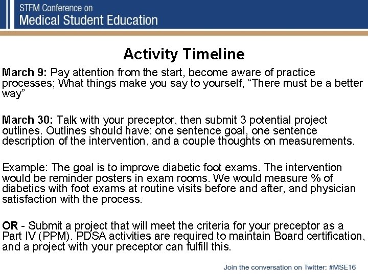 Activity Timeline March 9: Pay attention from the start, become aware of practice processes; Activity Timeline March 9: Pay attention from the start, become aware of practice processes;