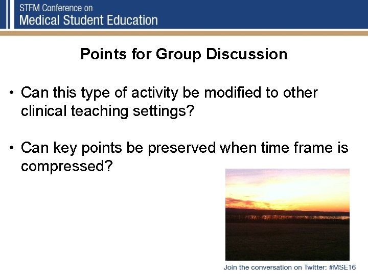 Points for Group Discussion • Can this type of activity be modified to other Points for Group Discussion • Can this type of activity be modified to other