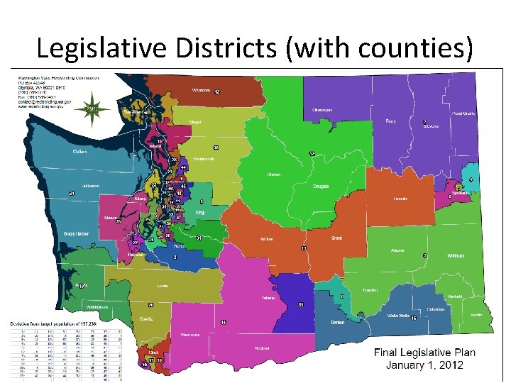 Legislative Districts (with counties) 