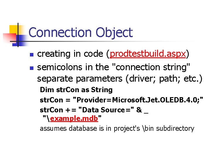 CIS 451 Using ASP NET Objects with SQL