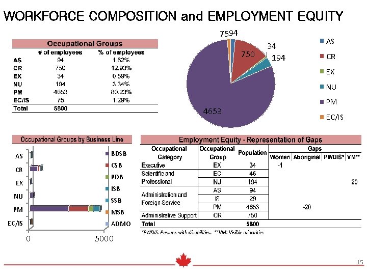 WORKFORCE COMPOSITION and EMPLOYMENT EQUITY 7594 750 34 194 AS CR EX NU 4653