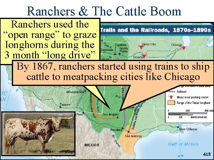 Ranchers & The Cattle Boom Ranchers used the “open range” to graze longhorns during
