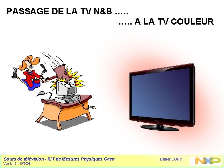 PASSAGE DE LA TV N&B …. . A LA TV COULEUR Cours de télévision