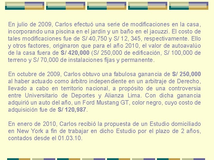 En julio de 2009, Carlos efectuó una serie de modificaciones en la casa, incorporando