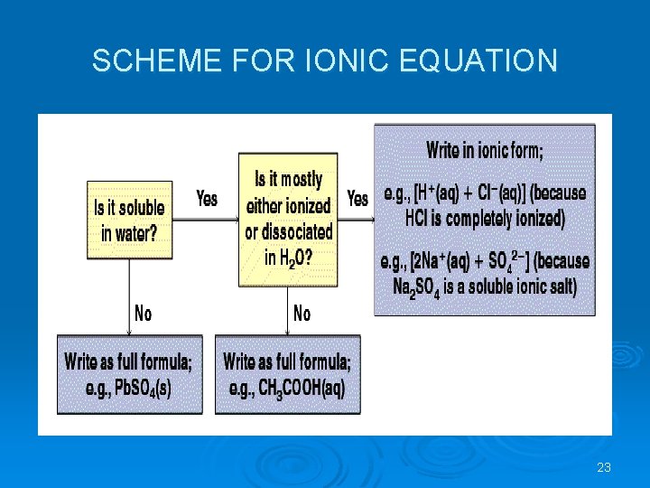 SCHEME FOR IONIC EQUATION 23 