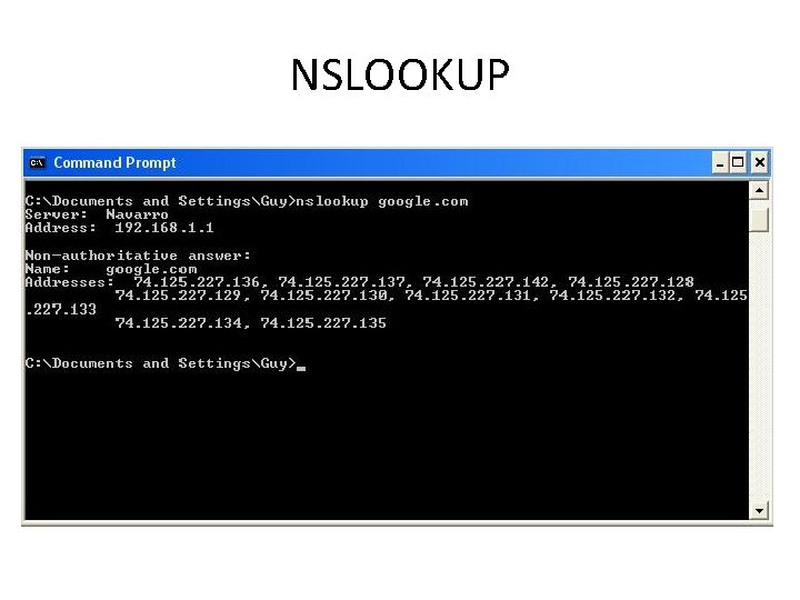 NSLOOKUP 