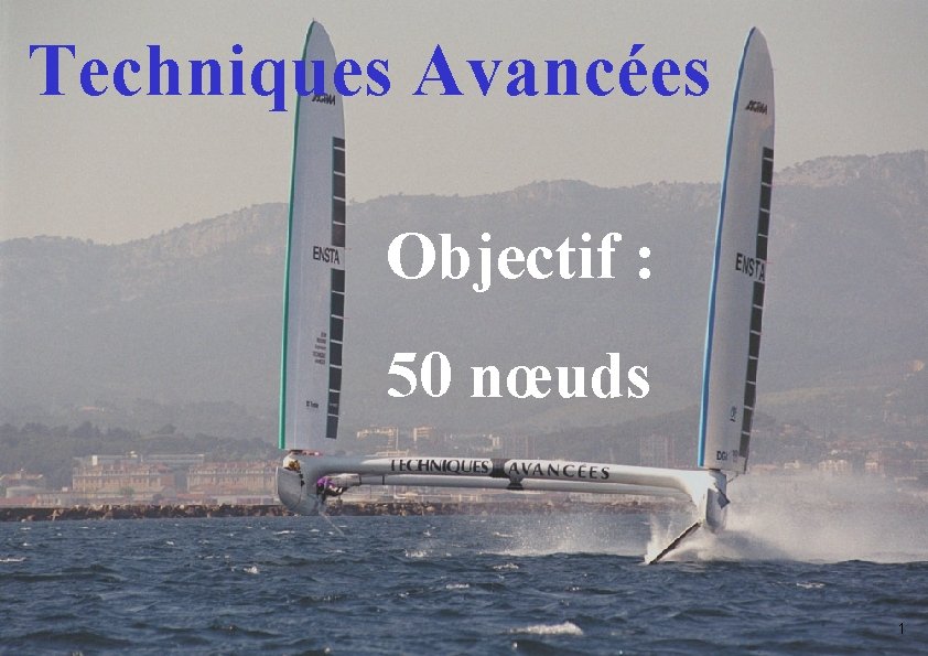 Techniques Avancées Objectif : 50 nœuds Association Catamaran Techniques Avancées, ENSTA 32, boulevard Victor
