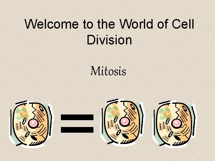Welcome to the World of Cell Division Mitosis 