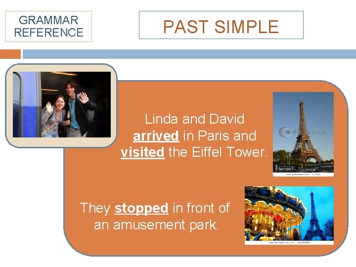 GRAMMAR REFERENCE PAST SIMPLE Linda and David arrived in Paris and visited the Eiffel