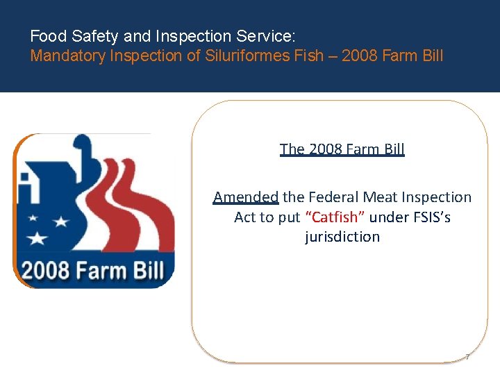 Food Safety and Inspection Service: Mandatory Inspection of Siluriformes Fish – 2008 Farm Bill