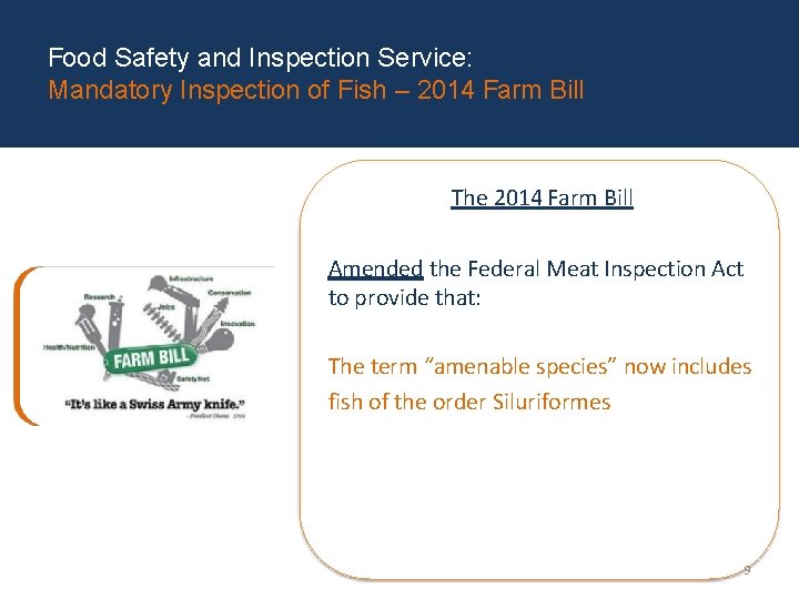 Food Safety and Inspection Service: Mandatory Inspection of Fish – 2014 Farm Bill The