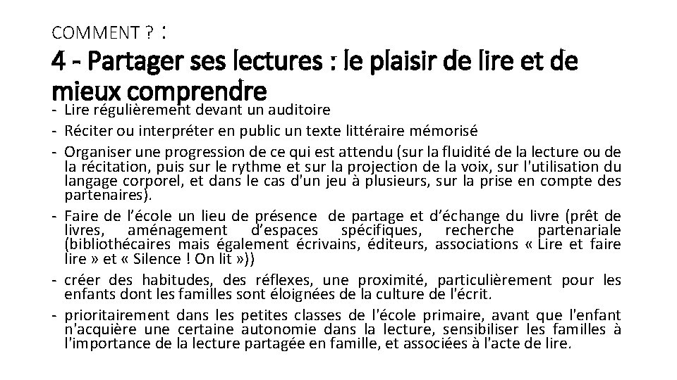 : 4 - Partager ses lectures : le plaisir de lire et de mieux