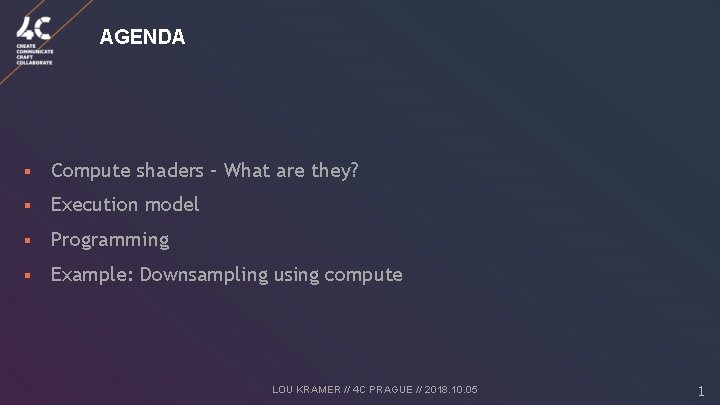 AGENDA § Compute shaders – What are they? § Execution model § Programming §