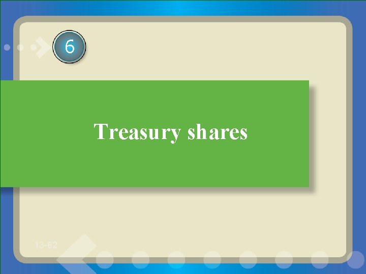 6 Treasury shares 13 -62 