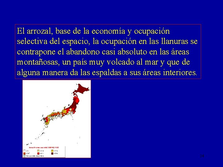 El arrozal, base de la economía y ocupación selectiva del espacio, la ocupación en