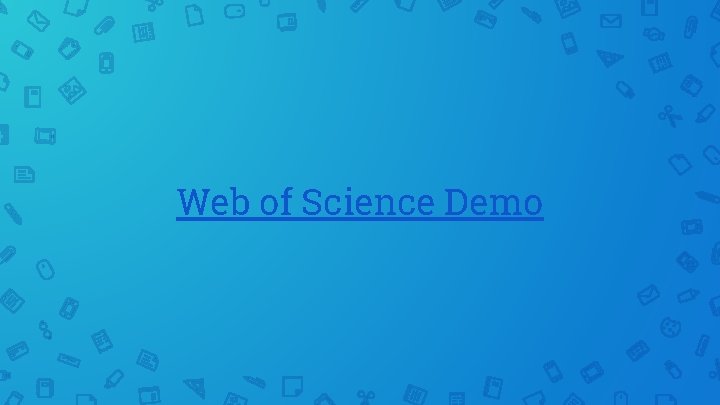 Web of Science Demo 