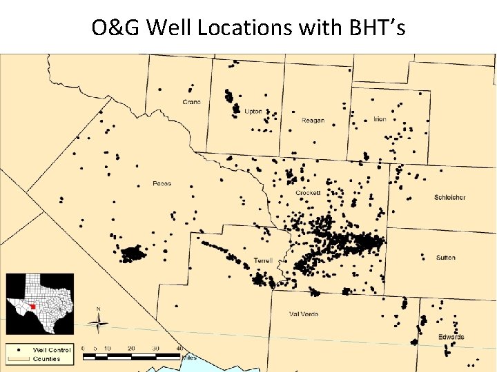 O&G Well Locations with BHT’s 