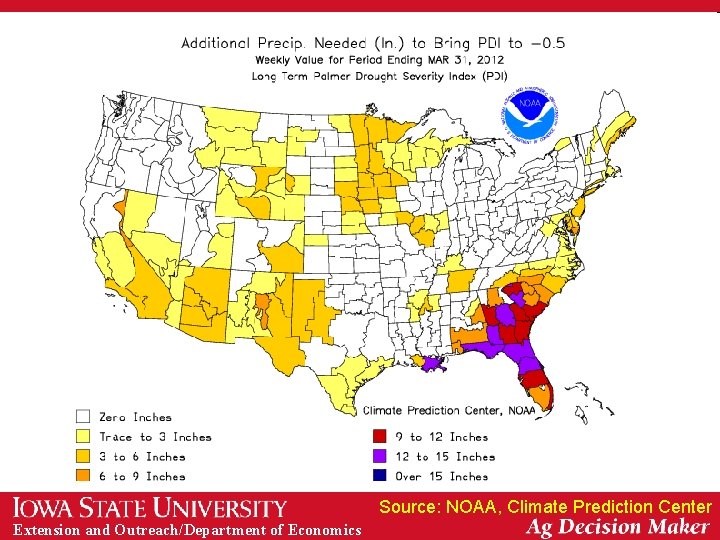 Source: NOAA, Climate Prediction Center Extension and Outreach/Department of Economics 