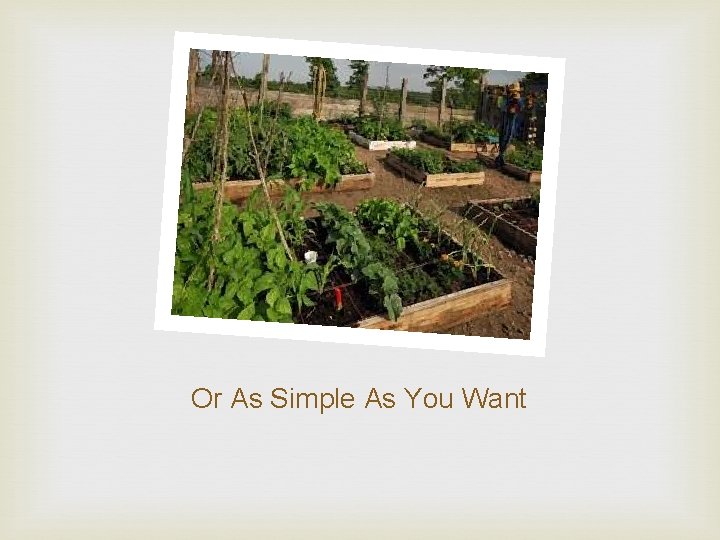 Or As Simple As You Want 