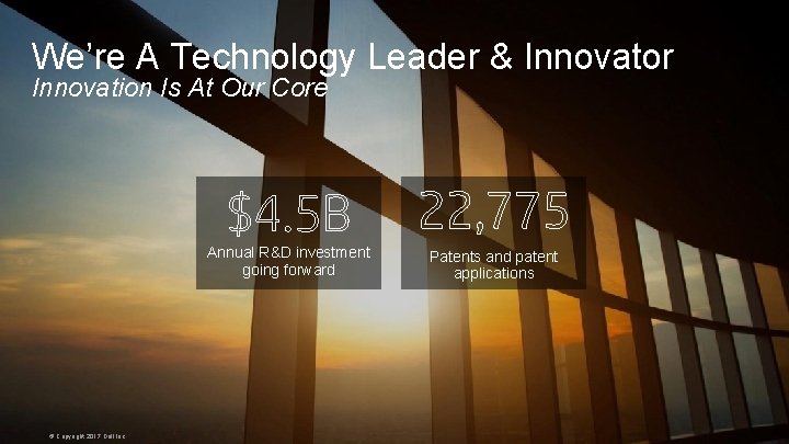 We’re A Technology Leader & Innovator Innovation Is At Our Core Annual R&D investment